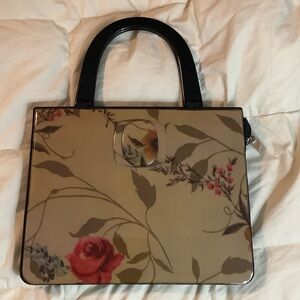 Angela Franscone Floral Tote with Black Accents